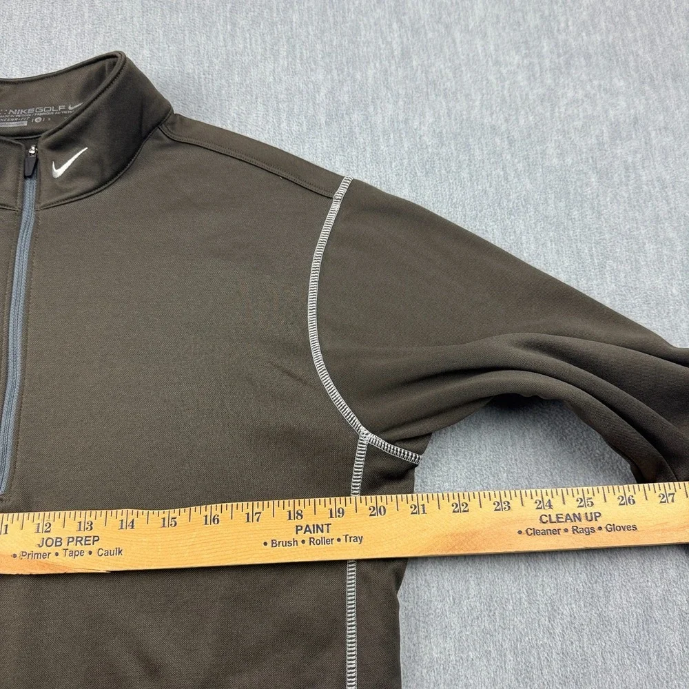 Nike Golf Therma Fit Sweatshirt Mens Small Brown Fleece Pullover 1/2 Zip‎ Active